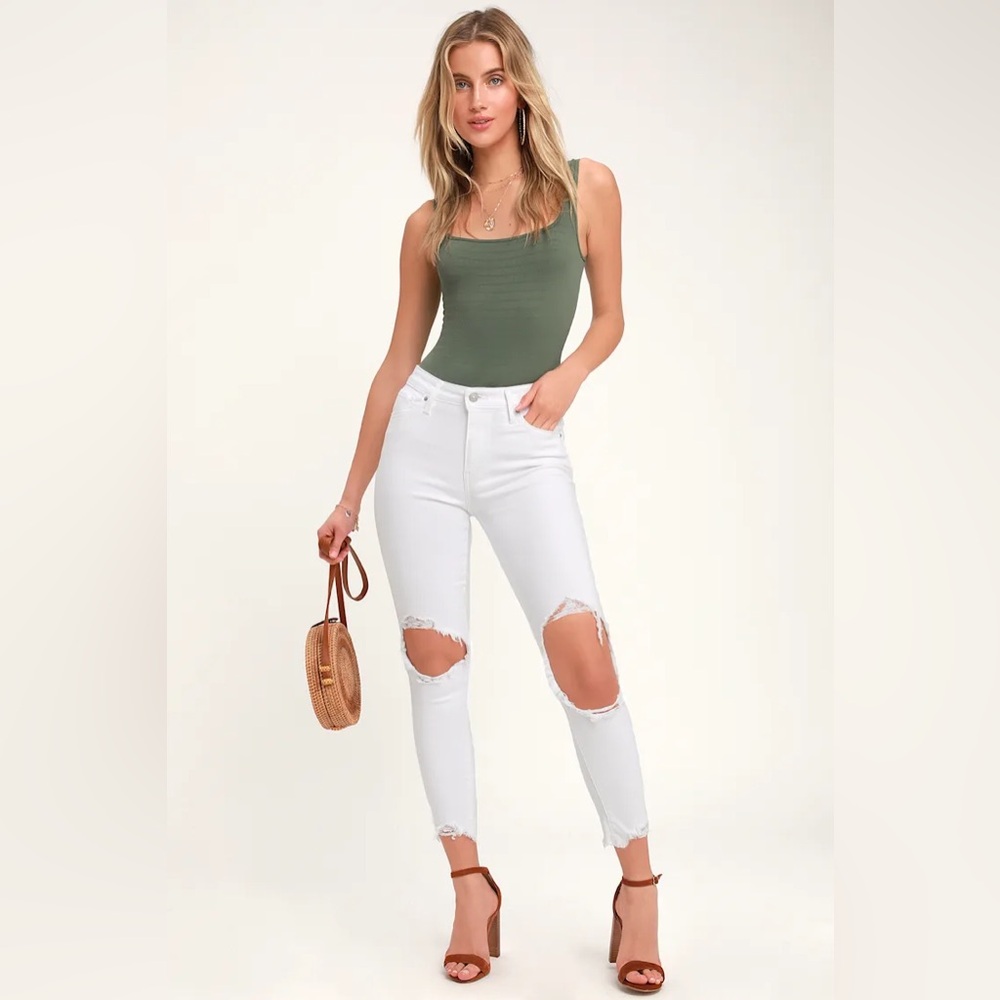 Levis 721 High Rise Distressed Skinny Jeans